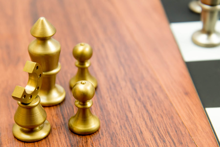 Classic chess game  - captured pieces on side of the chessboardの写真素材
