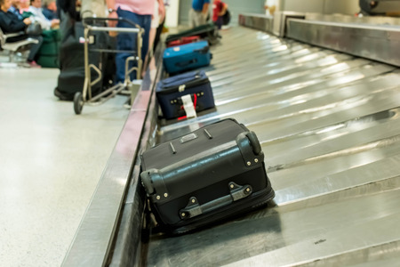 IAH, Houston Intercontinental Airport, Houston, TX, USA - luggage carousel at baggage claimのeditorial素材