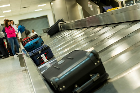 IAH, Houston Intercontinental Airport, Houston, TX, USA - luggage carousel at baggage claimのeditorial素材