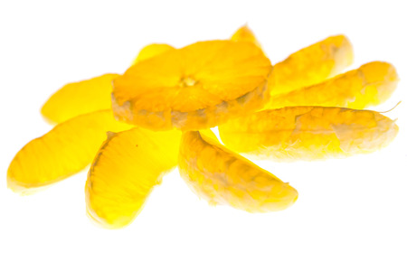 orange slices with backlightingの写真素材