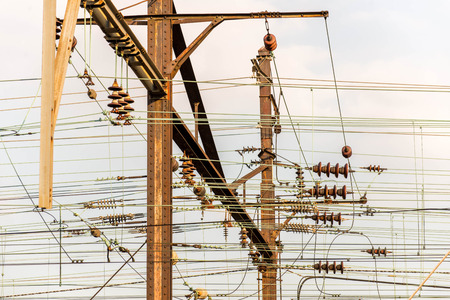 Washington, DC: Trains and overhead power cables near Union Station