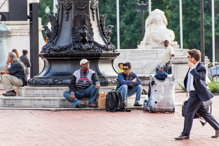 October 2, 2014: Washington, DC,  people traveling through Union Stationのeditorial素材