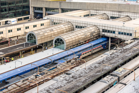 October 2, 2014: Washington, DC - Trains pulled into Union Stationのeditorial素材