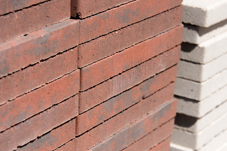 stack of landscaping and garden pavers