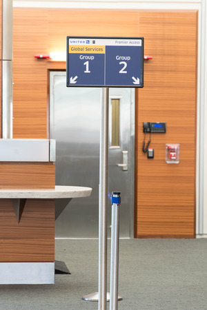 MSY, Louis Armstrong New Orleans International Airport, New Orleans, LA, USA - October 15, 2015:  boarding gateのeditorial素材