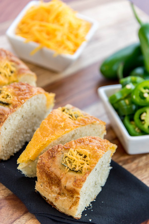 a fresh baked loaf of jalapeno cheddar bread