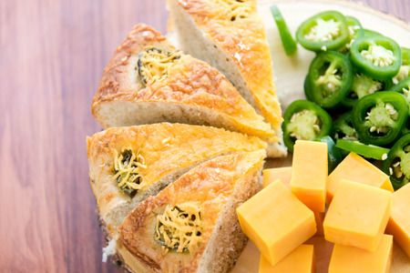a fresh baked loaf of jalapeno cheddar bread