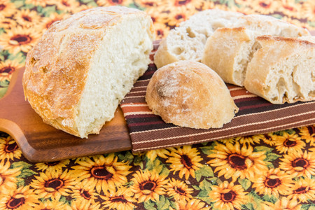 an assortment of fresh baked breadsの写真素材