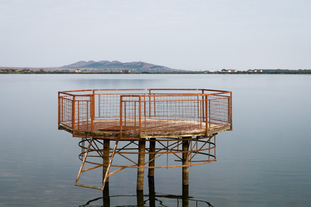 Platform on the lakeの写真素材
