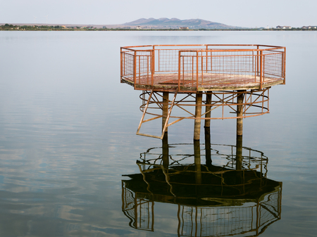 Platform on the lakeの写真素材