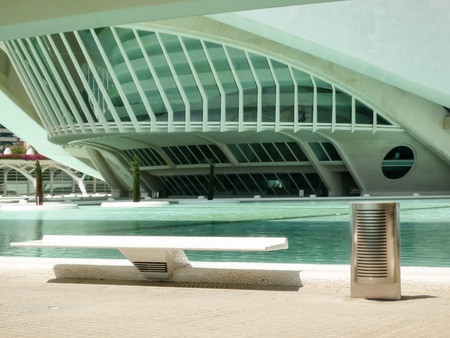 Valencia, Spain - August 2009: a external view of the Arts and Science Museum by Santiago Calatravaのeditorial素材
