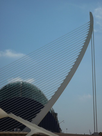 Valencia Spain  August 2009: a external view of the Arts and Science Museum by Santiago Calatravaのeditorial素材