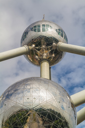 Brussels, Belgium - August 2013: The Atomium during the day. The Atomium is a building in Brussels originally constructed for Expo '58, the 1958 Brussels World's Fairのeditorial素材