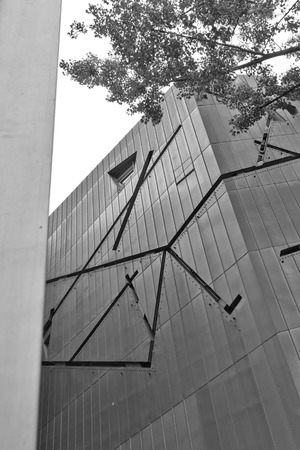 July 2015 - The Jewish Museum Berlin, Berlin, Germany: Facade detail. It is designed by architect Daniel Libeskind.のeditorial素材