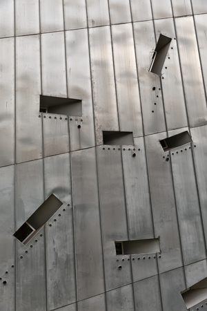 July 2015 - The Jewish Museum Berlin, Berlin, Germany: Facade detail. It is designed by architect Daniel Libeskind.のeditorial素材