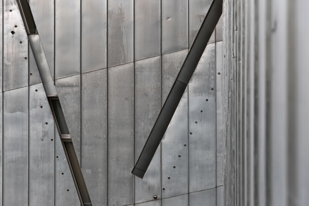 July 2015 - The Jewish Museum Berlin, Berlin, Germany: Facade detail. It is designed by architect Daniel Libeskind.のeditorial素材