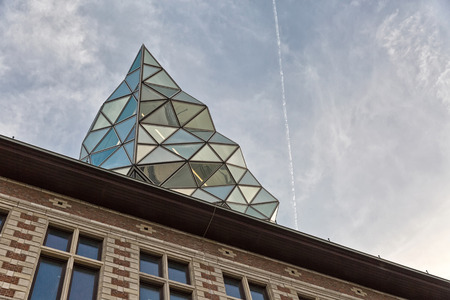 Antwerp, Belgium - October 2016: The new Port House in Antwerp repurposes, renovates into a new...