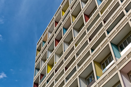 BERLIN, GERMANY - JULY 2014: The Corbusier Haus was designed by Le Corbusier in 1957 following his...