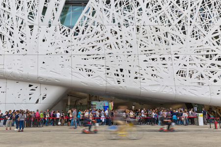 MILAN, ITALY - September 2015: Italian pavilion at Expo 2015. The theme of the Universal Exposition is Feeding the Planet, Energy for Life. Designed by Architects Nemesiのeditorial素材