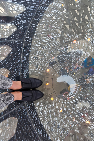 MILAN, ITALY - September 2015: United Kingdom pavilion at Expo 2015. The theme of the Universal Exposition is Feeding the Planet, Energy for Life. Designed by Artist Wolfgang Buttressのeditorial素材