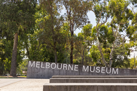 Melbourne, Australia - February 2015: Royal Exhibition Building behind Carlton Gardens in Melbourne, Victoria, Australia.のeditorial素材