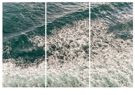 Ocean water abstract background  - collage from three vertical imagesのeditorial素材