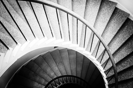 Spiral circle Staircase decoration interior - Black and white Filter Processing