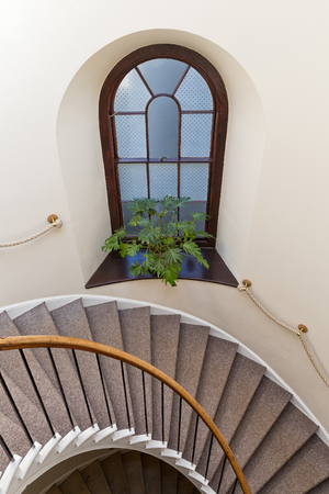 Detail of a Spiral circle Staircase decoration interiorの写真素材