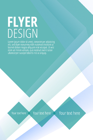 Brochure flyer geometric design template in green color illustrationのイラスト素材