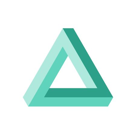 Impossible triangle shape. Optical Illusion. Vector Illustration