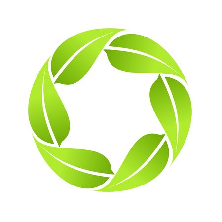 Eco icon green leaf vector illustration isolated on whiteのイラスト素材