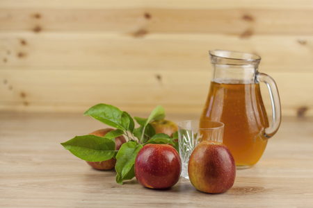 fresh apple juice cool summer refreshment diet drink with vitaminsの写真素材