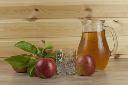 fresh apple juice cool summer refreshment diet drink with vitaminsの写真素材