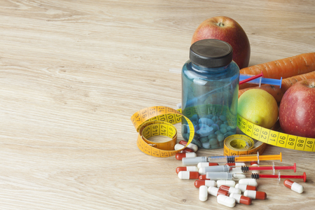 diet food apple juice vegetables and fruits concept diet vitamin supplements supplementsの写真素材