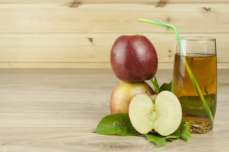 fresh apple juice cool summer refreshment diet drink with vitaminsの写真素材