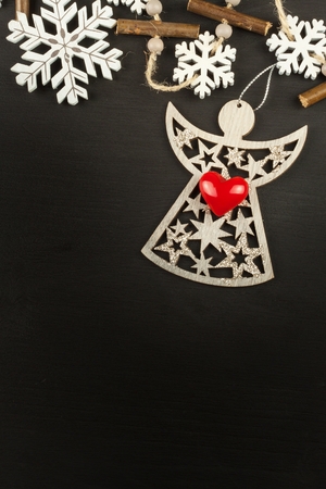 Wishes for Christmas and angel. Decorations for the presents. Preparing for Christmas Eve.の写真素材