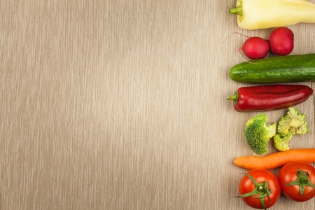 Fresh vegetables raw diets. Preparing vegetarian food. Vegetable menu.の写真素材