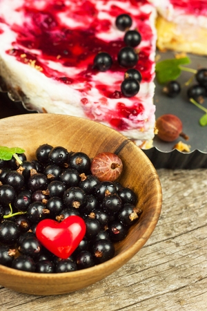 Summer Dessert with Currant and Cheesecake Cream.  Healthy pleasureの写真素材