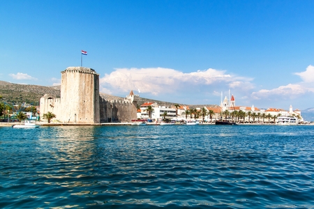 Kamerlengo is a castle and fortress in Trogir, Croatia. Travel on a yacht in Croatia.   Old fort, Trogir.のeditorial素材