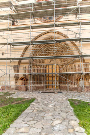 Monastery Porta Coeli, Predklasteri, Czech Republic, Europe. Reconstruction of the monastery in 2020. Construction site in the monastery.の写真素材