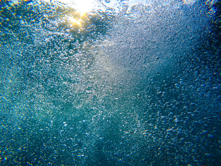 Underwater air bubblesの写真素材
