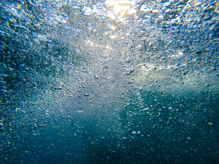 Underwater air bubblesの写真素材