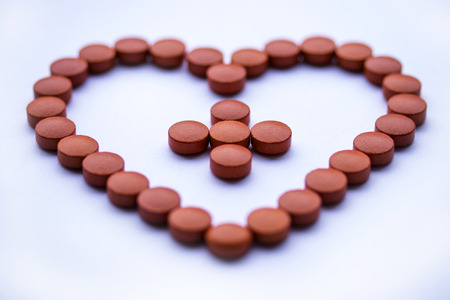 red medicine science vitimin pills illness health pain heart shape