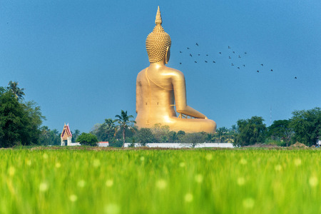 Big Buddha at Wat muang , Angthong , ThailandThis is a biggest buddha in thailandの写真素材