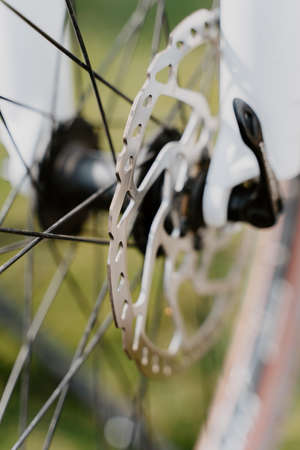Part of Mountain Bike brake disc in close up.の写真素材