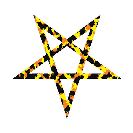 vector illustration of animal print pentagram isolated on white.のイラスト素材