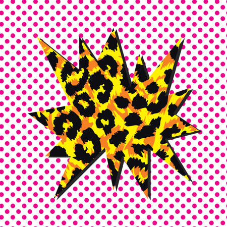 vector illustration of an explosion in cartoon style on a raster of pink dotsのイラスト素材