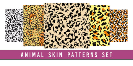set of animal print vector patternsのイラスト素材