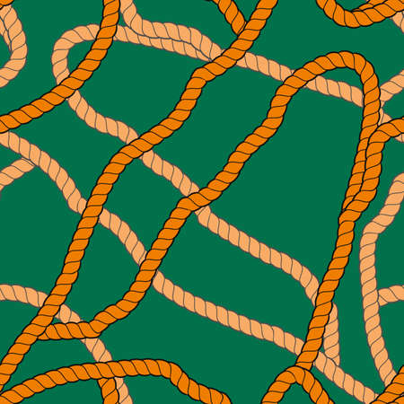 continuous design with golden rope. Pattern seamless for textile industry.のイラスト素材