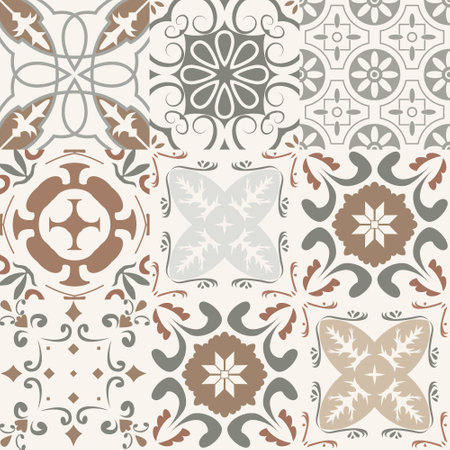pattern seamless design of an abstract image. Vintage mosaic.のイラスト素材